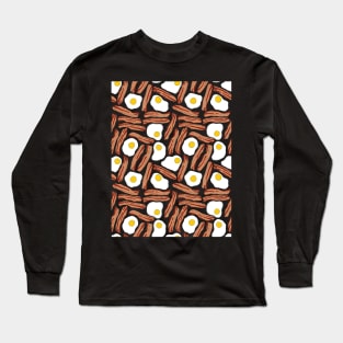 Bacon and Eggs Pattern Long Sleeve T-Shirt